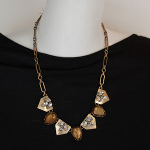 J. Crew Bronze and Rhinestone Necklace